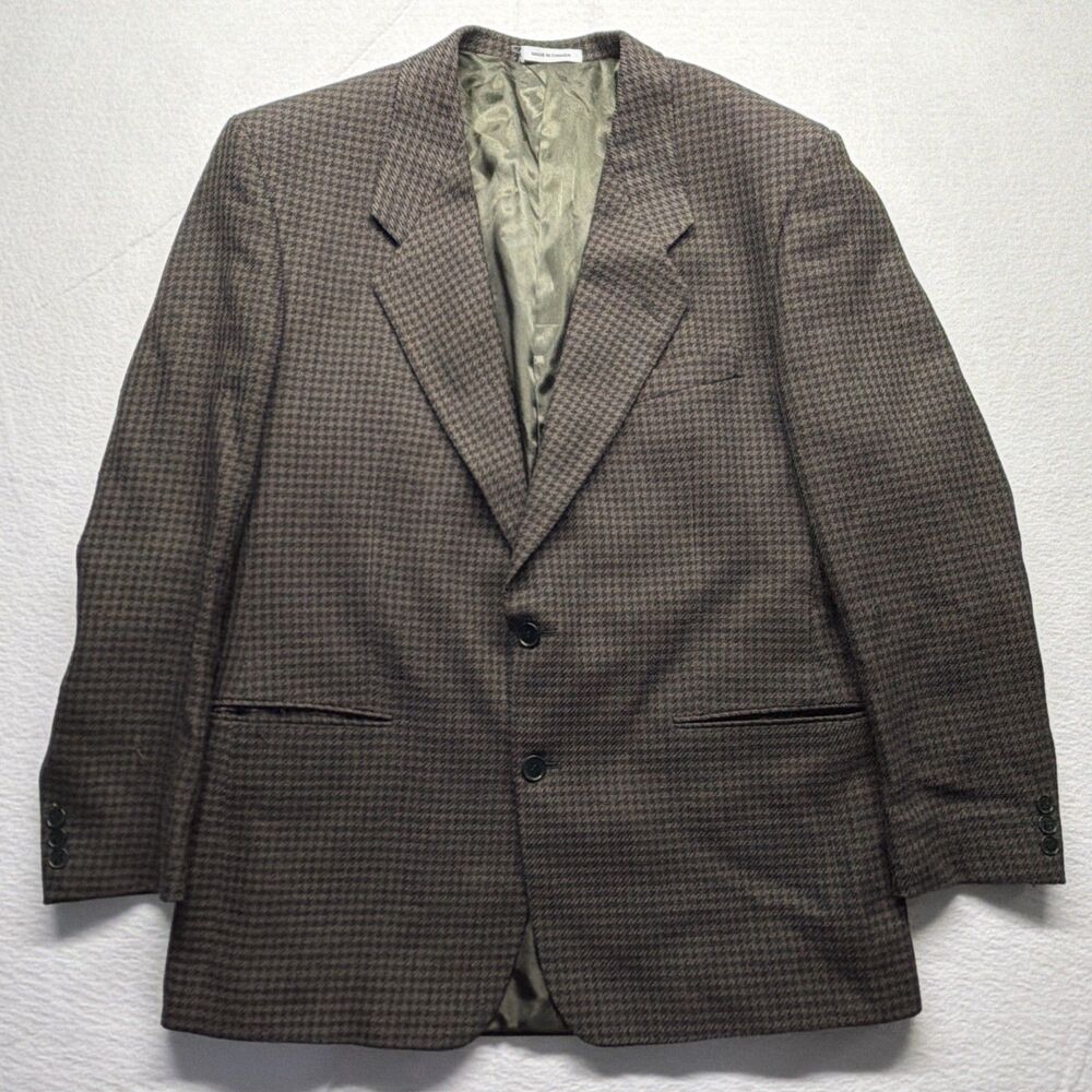 Vintage 80s Yves Saint Laurent YSL Blazer Wool Houndstooth Canada - Men's 44L
